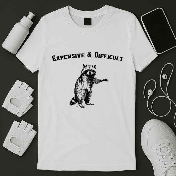 Expensive And Difficult Retro Funny Raccoon T-Shirt