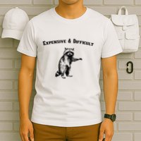 Expensive And Difficult Retro Funny Raccoon T-Shirt