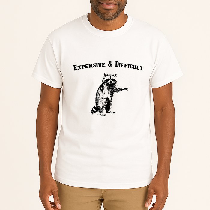 Expensive And Difficult Retro Funny Raccoon Tall T-Shirt