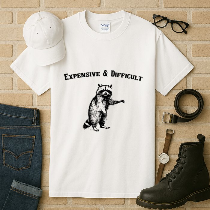 Expensive And Difficult Retro Funny Raccoon Tall T-Shirt