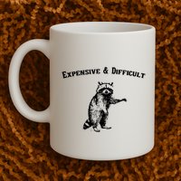 Expensive And Difficult Retro Funny Raccoon Mug