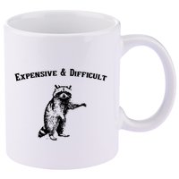 Expensive And Difficult Retro Funny Raccoon 11oz C Handle Ceramic Mug