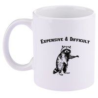 Expensive And Difficult Retro Funny Raccoon 11oz C Handle Ceramic Mug