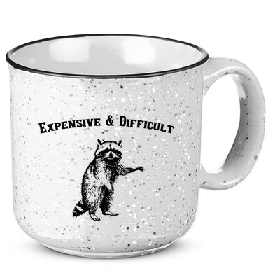 Expensive And Difficult Retro Funny Raccoon 15oz Campfire Ceramic Mug