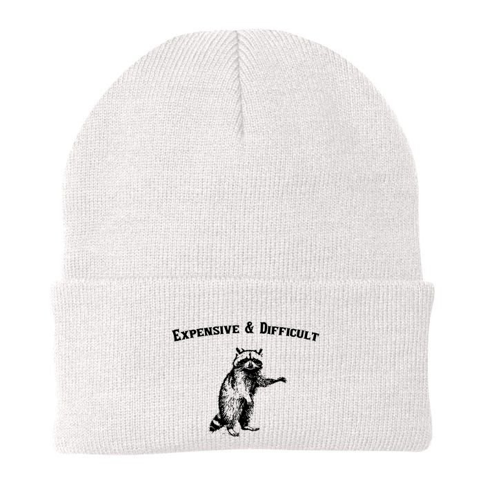 Expensive And Difficult Retro Funny Raccoon Beanie