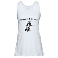 Expensive And Difficult Retro Funny Raccoon Ladies Essential Flowy Tank