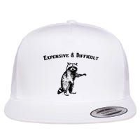 Expensive And Difficult Retro Funny Raccoon Flat Bill Trucker Hat