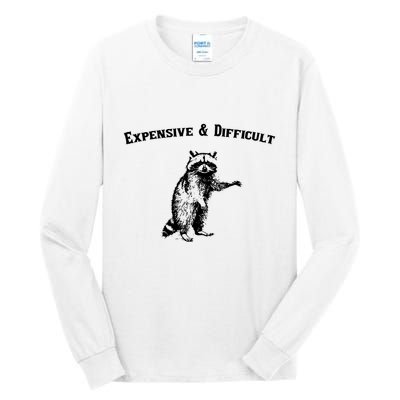 Expensive And Difficult Retro Funny Raccoon Tall Long Sleeve T-Shirt