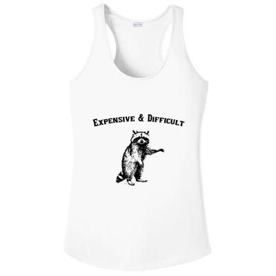 Expensive And Difficult Retro Funny Raccoon Ladies PosiCharge Competitor Racerback Tank