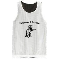 Expensive And Difficult Retro Funny Raccoon Mesh Reversible Basketball Jersey Tank