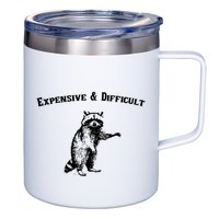 Expensive And Difficult Retro Funny Raccoon 12oz Stainless Steel Coffee Mug