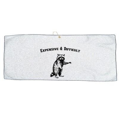 Expensive And Difficult Retro Funny Raccoon Large Microfiber Waffle Golf Towel