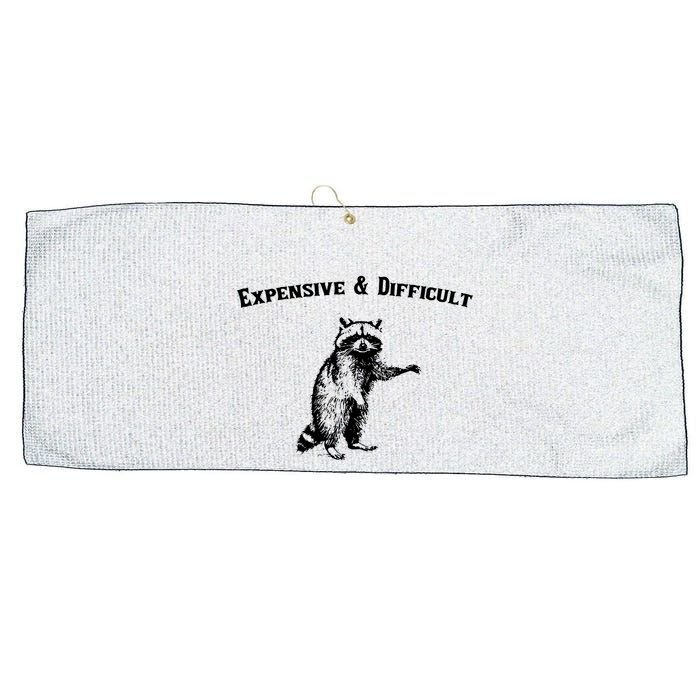 Expensive And Difficult Retro Funny Raccoon Large Microfiber Waffle Golf Towel