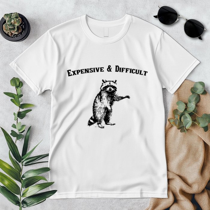 Expensive And Difficult Retro Funny Raccoon Premium T-Shirt