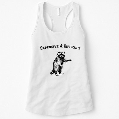 Expensive And Difficult Retro Funny Raccoon Womens Tank Top