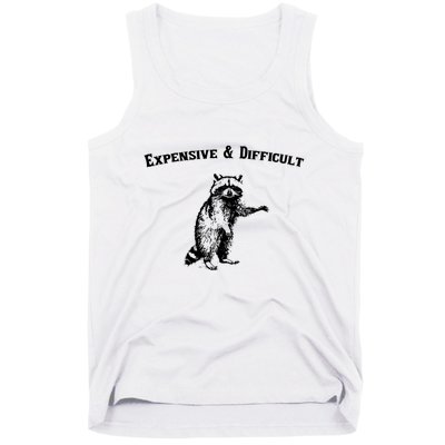 Expensive And Difficult Retro Funny Raccoon Tank Top