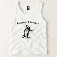 Expensive And Difficult Retro Funny Raccoon Tank Top