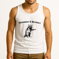 Expensive And Difficult Retro Funny Raccoon Tank Top