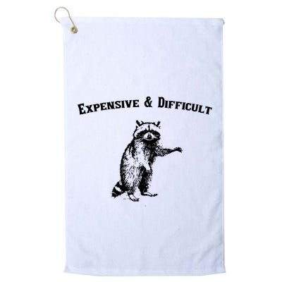 Expensive And Difficult Retro Funny Raccoon Golf Towel