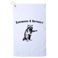 Expensive And Difficult Retro Funny Raccoon Golf Towel