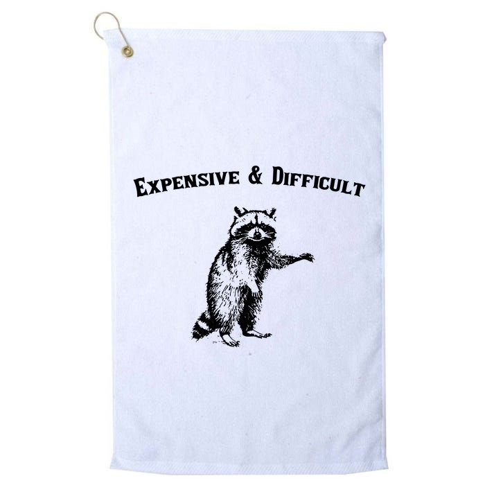 Expensive And Difficult Retro Funny Raccoon Golf Towel
