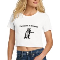 Expensive And Difficult Retro Funny Raccoon Crop Top