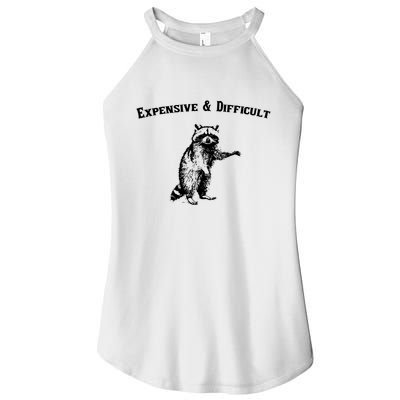 Expensive And Difficult Retro Funny Raccoon Women's Perfect Tri Rocker Tank