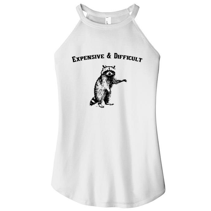 Expensive And Difficult Retro Funny Raccoon Women's Perfect Tri Rocker Tank