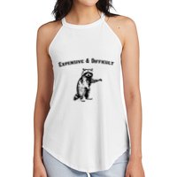 Expensive And Difficult Retro Funny Raccoon Women's Perfect Tri Rocker Tank