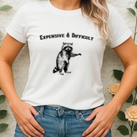 Expensive And Difficult Retro Funny Raccoon Womens T-Shirt