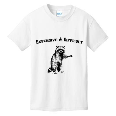 Expensive And Difficult Retro Funny Raccoon Kids T-Shirt