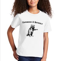 Expensive And Difficult Retro Funny Raccoon Kids T-Shirt