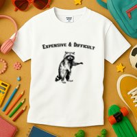 Expensive And Difficult Retro Funny Raccoon Kids T-Shirt
