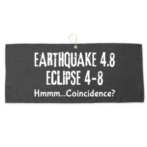 Earthquake And Eclipse A Coincidence Large Microfiber Waffle Golf Towel