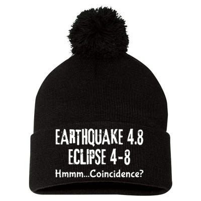 Earthquake And Eclipse A Coincidence Pom Pom 12in Knit Beanie