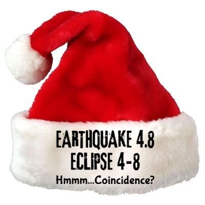 Earthquake And Eclipse A Coincidence Premium Christmas Santa Hat