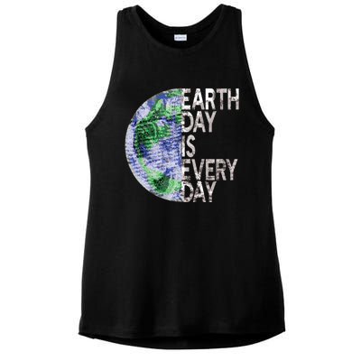 Environtal Awareness Earth Day Is Everyday Gift Ladies PosiCharge Tri-Blend Wicking Tank