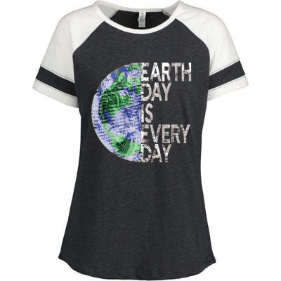 Environtal Awareness Earth Day Is Everyday Gift Enza Ladies Jersey Colorblock Tee