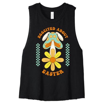 Eggcited About Easter Women's Racerback Cropped Tank