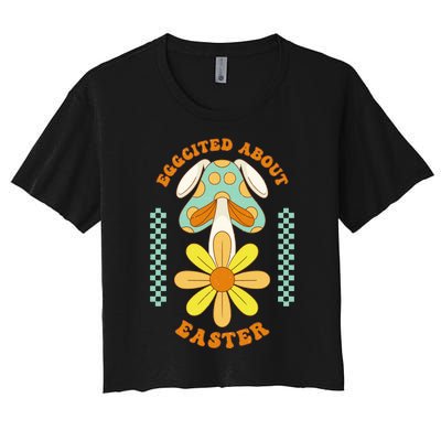 Eggcited About Easter Women's Crop Top Tee