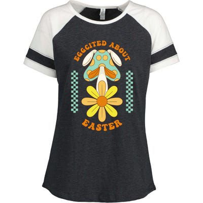 Eggcited About Easter Enza Ladies Jersey Colorblock Tee