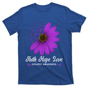 Epilepsy Awareness Faith Hope Love Purple Ribbon Pretty Tee Great Gift T-Shirt