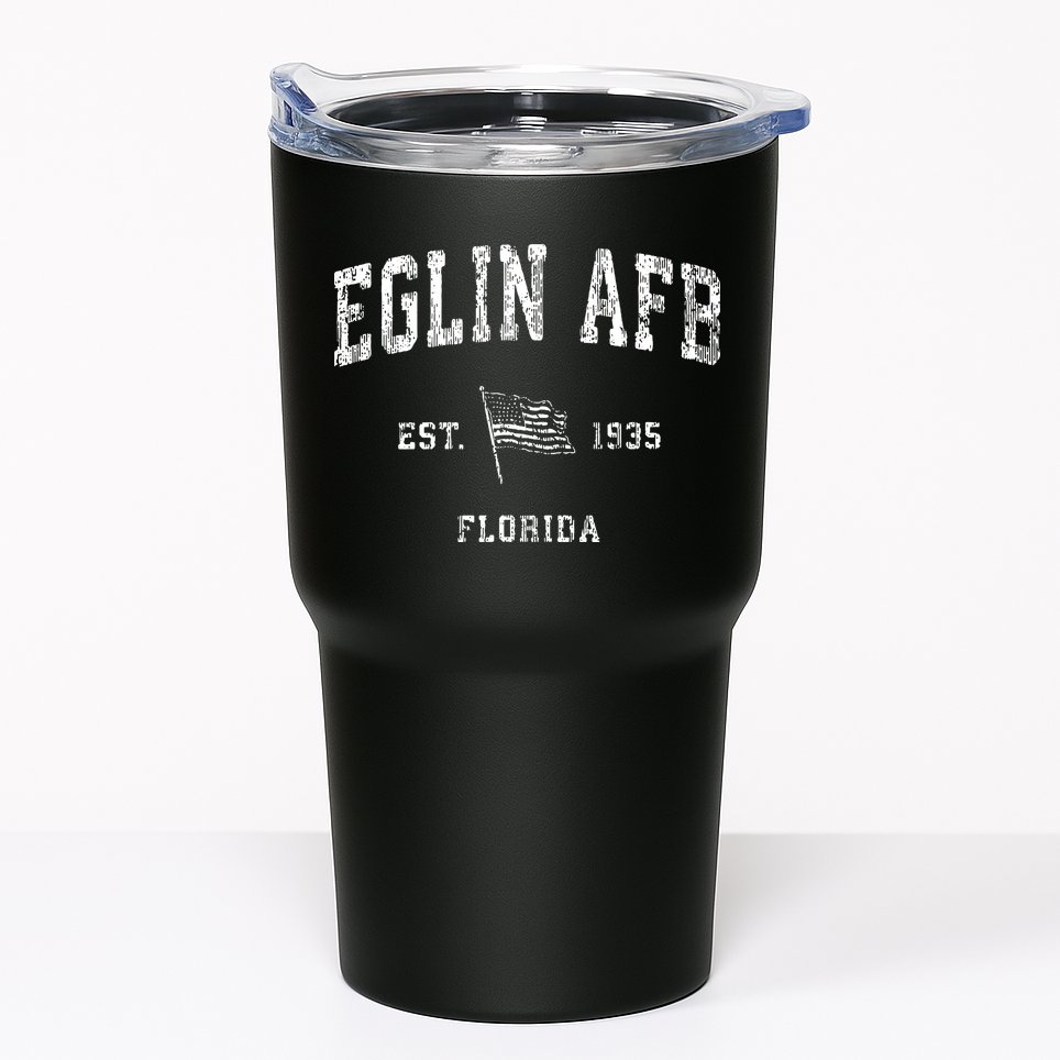 Eglin Afb Florida Fl Vintage Us Flag Sports Tumbler