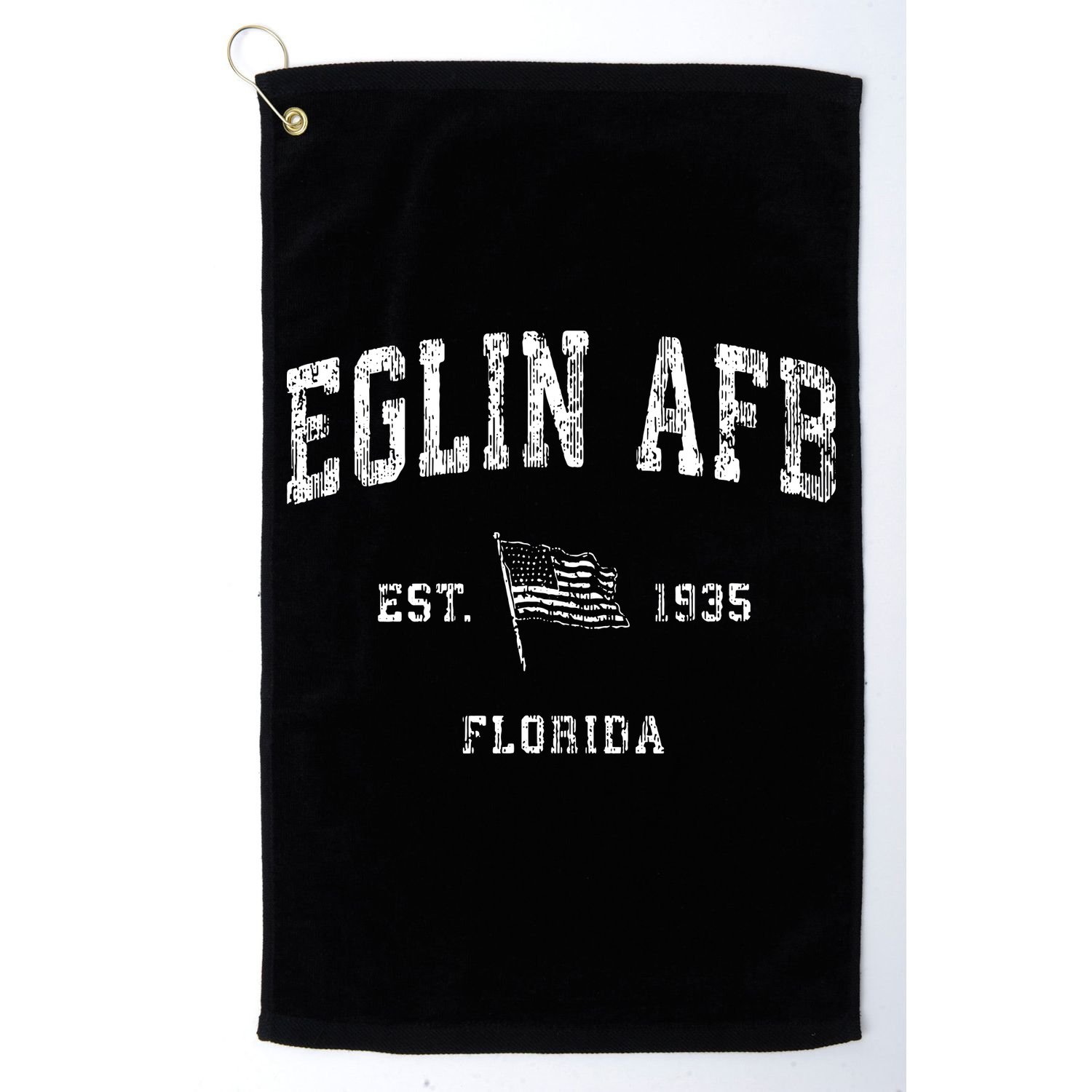 Eglin Afb Florida Fl Vintage Us Flag Sports Golf Towel