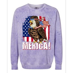 Eagle American Flag USA Flag Mullet Eagle 4th of July Merica Colorblast Crewneck Sweatshirt