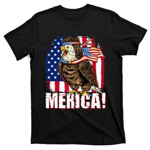 Eagle American Flag USA Flag Mullet Eagle 4th of July Merica T-Shirt