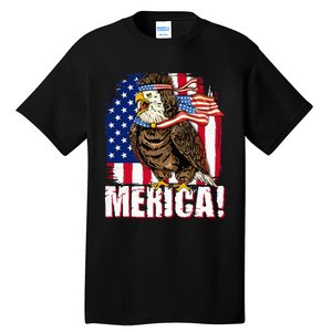 Eagle American Flag USA Flag Mullet Eagle 4th of July Merica Tall T-Shirt