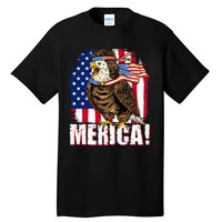 Eagle American Flag USA Flag Mullet Eagle 4th of July Merica Tall T-Shirt