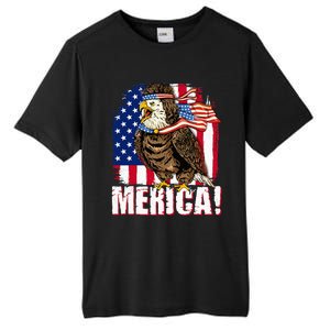 Eagle American Flag USA Flag Mullet Eagle 4th of July Merica Tall Fusion ChromaSoft Performance T-Shirt