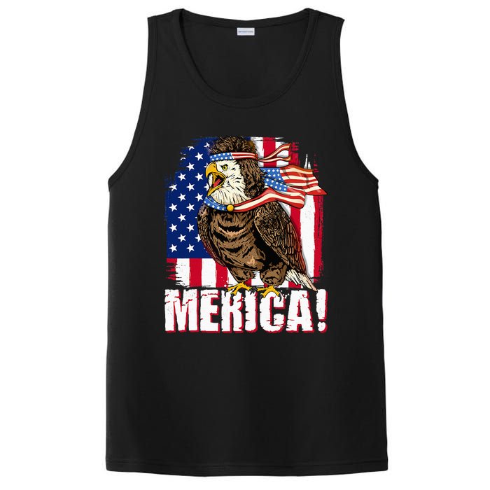 Eagle American Flag USA Flag Mullet Eagle 4th of July Merica PosiCharge Competitor Tank